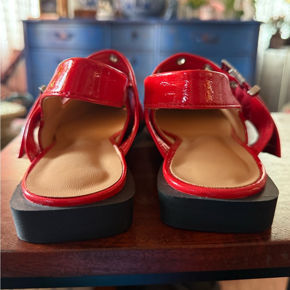 Amazon Red Women's Flats with Buckle Accents - Picture 3 of 5